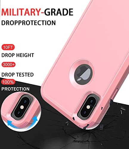 Diverbox עבור iPhone X Case/iPhone XS מארז [אטום הלם] [Dropproof] [מגן מסך זכוכית מזג] כיסוי טלפון הגנה על חובה כבד עבור Apple iPhone